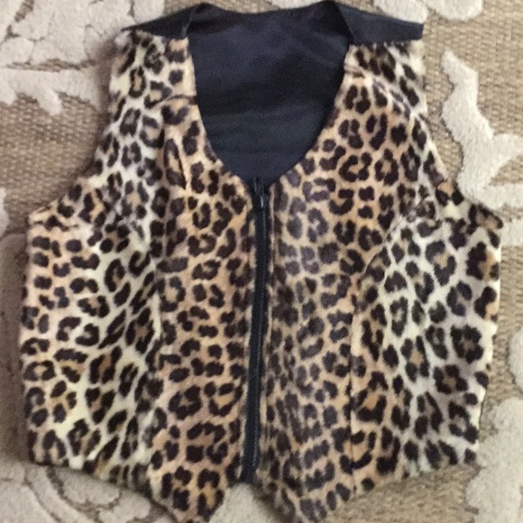 Vintage  Leopard Zipper Vest - Picture 3 of 4